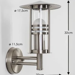 Applique Exterieure Forli Acier Inoxydable, Transparent, 1 Lumiere