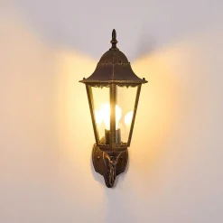 Applique Exterieure Hongkong Brun Dore, 1 Lumiere