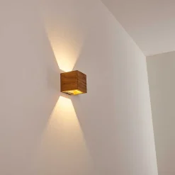 Applique Murale Adak Led Bois Fonce, 1 Lumiere