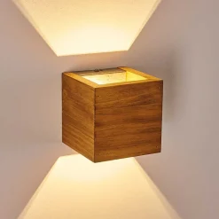 Applique Murale Adak Led Bois Fonce, 1 Lumiere