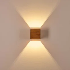 Applique Murale Adak Led Bois Fonce, 1 Lumiere