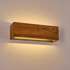 Applique Murale Adak Led Bois Fonce, 1 Lumiere