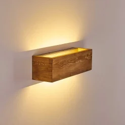 Applique Murale Adak Led Bois Fonce, 1 Lumiere