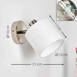 Applique Murale Alsen Nickel Mat, 1 Lumiere