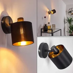Applique Murale Alsen Noir, 1 Lumiere