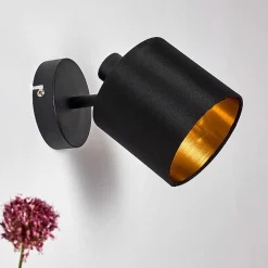 Applique Murale Alsen Noir, 1 Lumiere