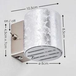 Applique Murale Bamako Nickel Mat, 1 Lumiere
