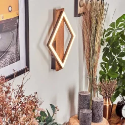 Applique Murale Cascade Led Brun, Couleur Bois, Noir, 1 Lumiere