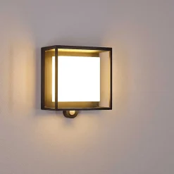 Applique Murale D'Exterieur Lansing Led Anthracite, 1 Lumiere, Detecteur De Mouvement