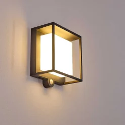 Applique Murale D'Exterieur Lansing Led Anthracite, 1 Lumiere, Detecteur De Mouvement