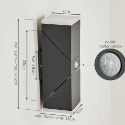 Applique Murale D'Exterieur Toogong Led Anthracite, 2 Lumieres, Detecteur De Mouvement