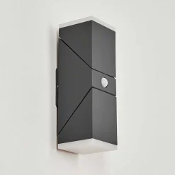 Applique Murale D'Exterieur Toogong Led Anthracite, 2 Lumieres, Detecteur De Mouvement