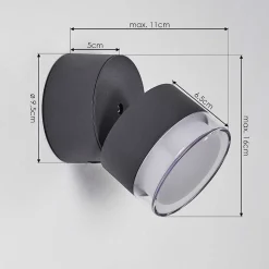 Applique Murale D'Exterieur Papagayos Led Anthracite, 1 Lumiere, Changeur De Couleurs