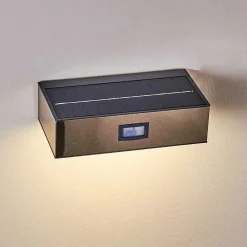 Applique Murale D'Exterieur Attu Led Nickel Mat, 1 Lumiere, Detecteur De Mouvement