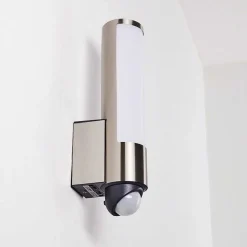Applique Murale D'Exterieur Vason Led Acier Inoxydable, 1 Lumiere, Detecteur De Mouvement