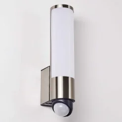 Applique Murale D'Exterieur Vason Led Acier Inoxydable, 1 Lumiere, Detecteur De Mouvement