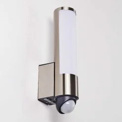 Applique Murale D'Exterieur Vason Led Acier Inoxydable, 1 Lumiere, Detecteur De Mouvement