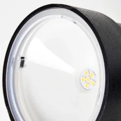 Applique Murale D'Exterieur Emmerlev Led Noir, 2 Lumieres, Detecteur De Mouvement