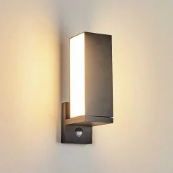 Applique Murale D'Exterieur Swanek Led Anthracite, 1 Lumiere, Detecteur De Mouvement