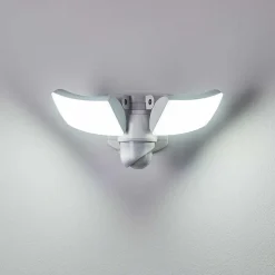 Applique Murale D'Exterieur Foroyar Led Blanc, 2 Lumieres, Detecteur De Mouvement