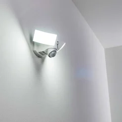 Applique Murale D'Exterieur Foroyar Led Blanc, 2 Lumieres, Detecteur De Mouvement