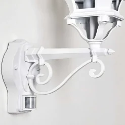 Applique Murale D'Exterieur Lentua Blanc, 1 Lumiere, Detecteur De Mouvement