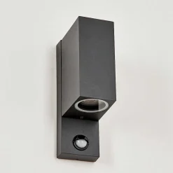 Applique Murale D'Exterieur Kingstown Anthracite, Transparent, 2 Lumieres, Detecteur De Mouvement