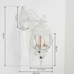 Applique Murale D'Exterieur Lentua Blanc, 1 Lumiere