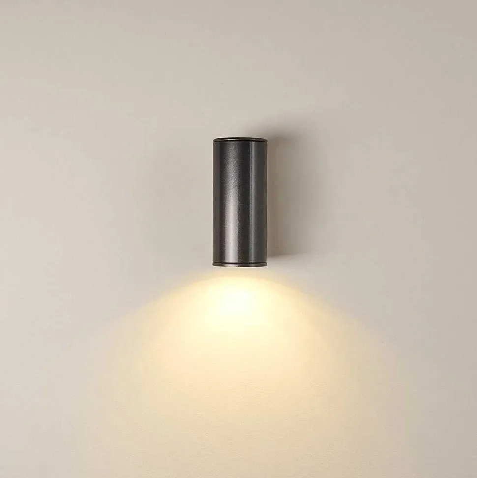 Applique Murale D'Exterieur Brachy Led Noir, 2 Lumieres