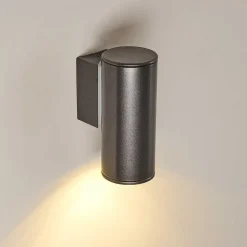 Applique Murale D'Exterieur Brachy Led Noir, 2 Lumieres