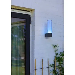Applique Murale D'Exterieur Lutec Dropa Led Anthracite, 1 Lumiere, Changeur De Couleurs