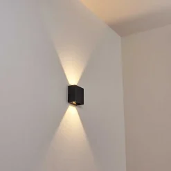 Applique Murale D'Exterieur Spidern Led Noir, 1 Lumiere