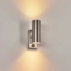 Applique Murale D'Exterieur Bessiebelle Acier Inoxydable, 2 Lumieres, Detecteur De Mouvement