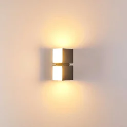 Applique Murale D'Exterieur Swanek Led Anthracite, 2 Lumieres