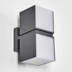 Applique Murale D'Exterieur Swanek Led Anthracite, 2 Lumieres