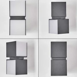 Applique Murale D'Exterieur Swanek Led Anthracite, 2 Lumieres
