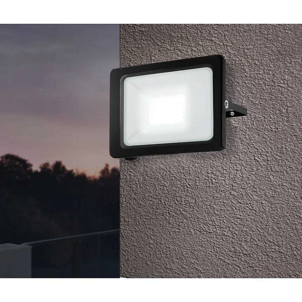 Applique Murale D'Exterieur Eglo Faedo Led Noir, 1 Lumiere