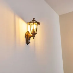 Applique Murale D'Exterieur Loria Brun Dore, 1 Lumiere