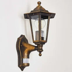 Applique Murale D'Exterieur Loria Brun Dore, 1 Lumiere