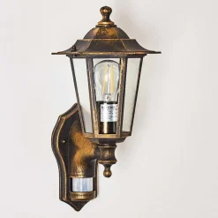 Applique Murale D'Exterieur Loria Brun Dore, 1 Lumiere