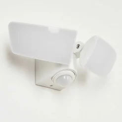 Applique Murale D'Exterieur Carnetin Led Blanc, 2 Lumieres, Detecteur De Mouvement