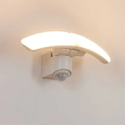 Applique Murale D'Exterieur Carnetin Led Blanc, 2 Lumieres, Detecteur De Mouvement
