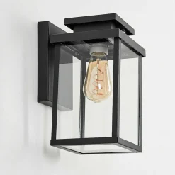 Applique Murale D'Exterieur Tieva Noir, 1 Lumiere, Detecteur De Mouvement
