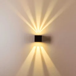 Applique Murale D'Exterieur Jonava Led Noir, 2 Lumieres