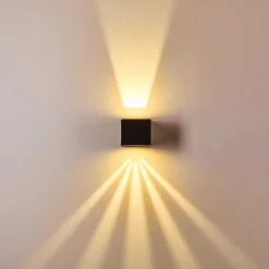Applique Murale D'Exterieur Jonava Led Noir, 2 Lumieres
