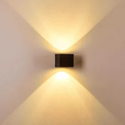 Applique Murale D'Exterieur Jonava Led Noir, 2 Lumieres