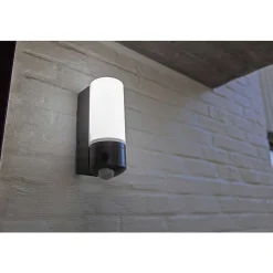 Applique Murale D'Exterieur Lutec Pollux Led Anthracite, 1 Lumiere, Detecteur De Mouvement