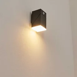 Applique Murale D'Exterieur Toogong Led Anthracite, 1 Lumiere, Detecteur De Mouvement