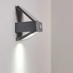 Applique Murale D'Exterieur Wiborg Led Anthracite, 1 Lumiere, Detecteur De Mouvement