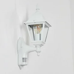 Applique Murale D'Exterieur Naofe Blanc, 1 Lumiere, Detecteur De Mouvement